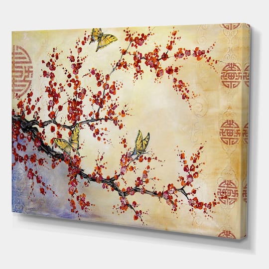 Designart - Butterfly Blossoms-Asian